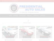 Tablet Screenshot of presidentialusedautosales.com